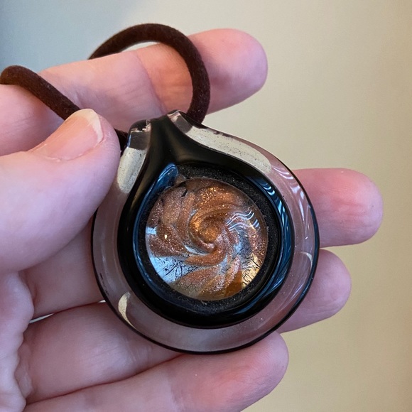 Murano Jewelry - Venetian Murano Glass Copper Pendant Necklace